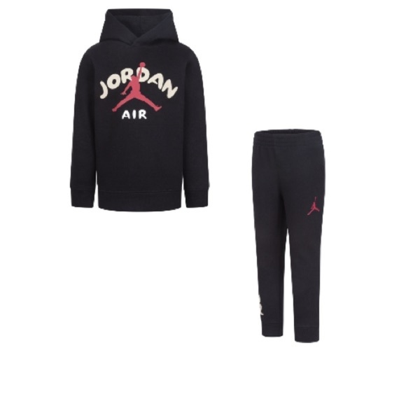 Jordan Little Boys Lil Champ Pullover Hoodie and Jogger Pants Set - Black 4 - Picture 3 of 7
